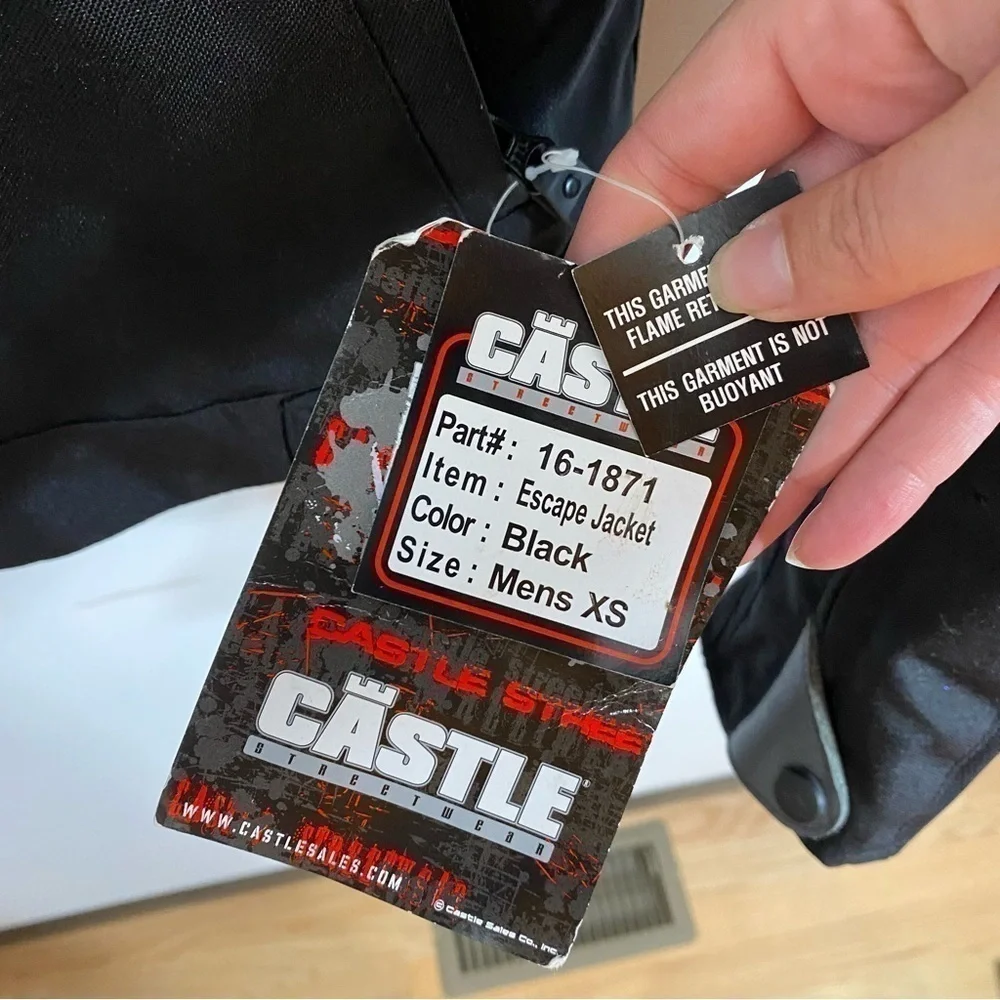 Castle Escape Jacket XS Men’s Black Motorcycle Utility Coat NEW